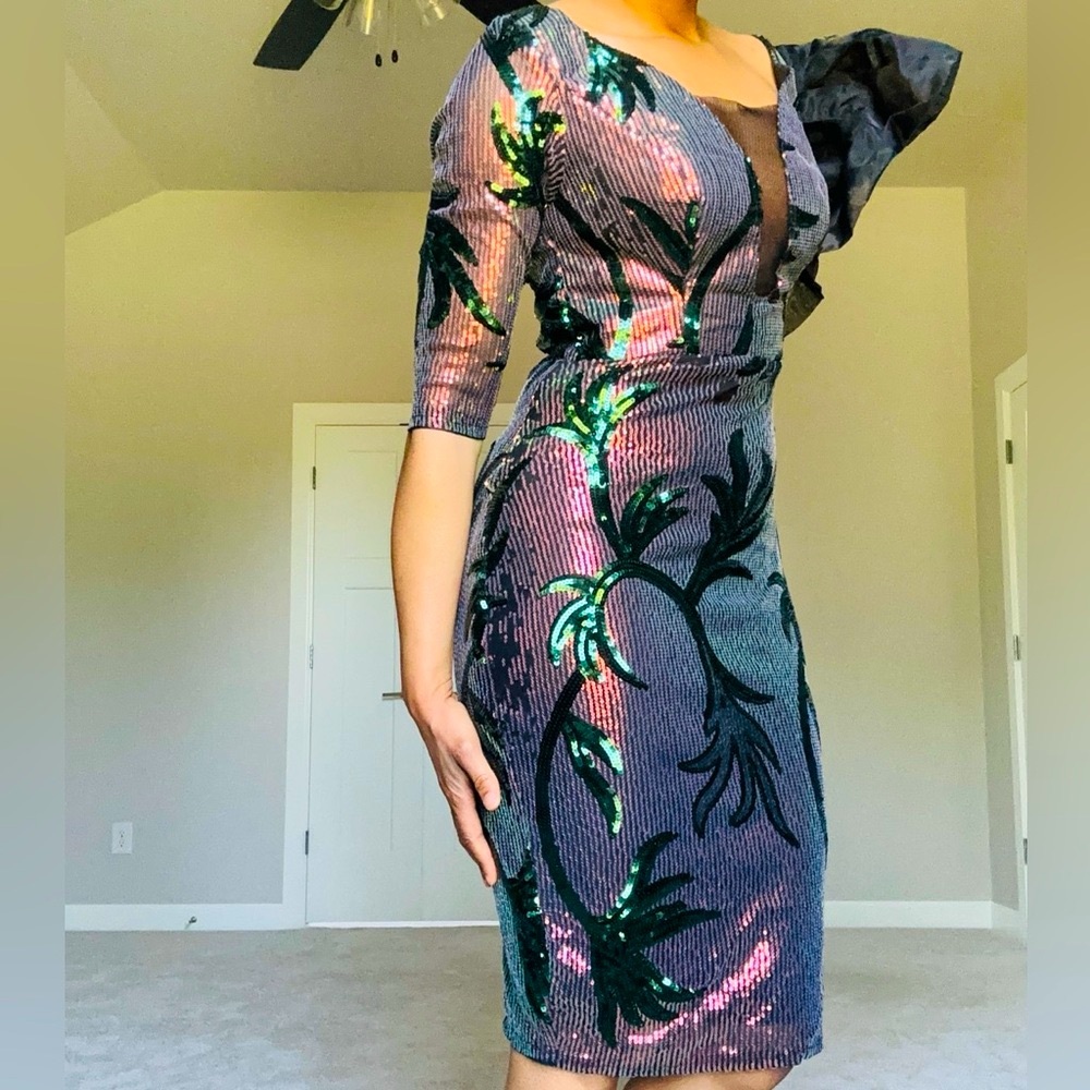 Sequin Customized Occassion Dress - Picture 4 of 9